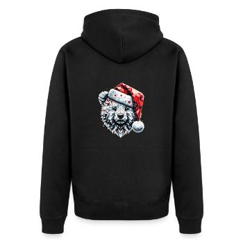 Polygon Art Polar Bear Santa Hat Original - Unisex Premium Organic Zip Hoodie - black - Back - Nico (187cm)