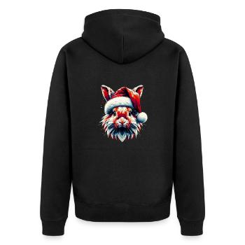 Polygone Art Lapin Père Noël Chapeau Original - Veste à capuche bio Premium Unisexe - noir - Dos - Nico (187cm)