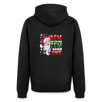 I'm just here to eat Christmas Men - Unisex Premium Organic Zip Hoodie - black - Back - Nico (187cm)