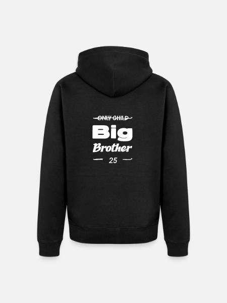 only only child, then brother - Unisex Premium Organic Zip Hoodie - black