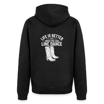 La danse en ligne apporte de la joie - Veste à capuche bio Premium Unisexe - noir - Dos - Nico (187cm)