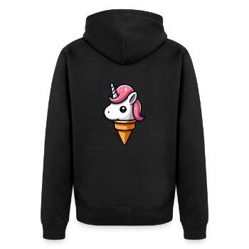 Unicone Jeu de mots drôle pour l’amateur de licorne et la crème glacée - Veste à capuche bio Premium Unisexe - noir - Dos - Nico (187cm)