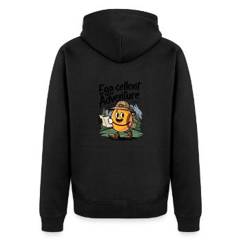 Lustiges Ei Wanderung Wandern Ausgezeichnet - Unisex Premium Bio Zip Hoodie - Schwarz - Hinten - Nico (187cm)