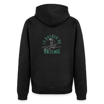 Freestyle-Skifahrer Freestyle Skier - Unisex Premium Bio Zip Hoodie - Schwarz - Hinten - Nico (187cm)