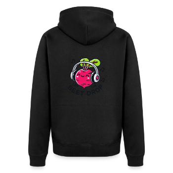 Let The Beet Drop Music Pun - Unisex Premium Organic Zip Hoodie - black - Back - Nico (187cm)