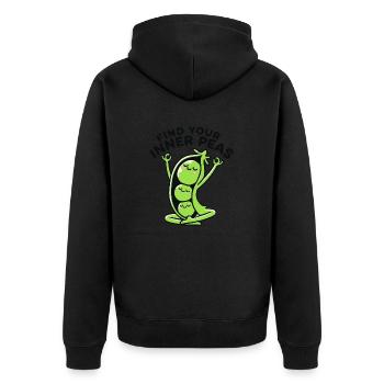 Trouvez votre jeu de mots de yoga Inner Peas - Veste à capuche bio Premium Unisexe - noir - Dos - Nico (187cm)