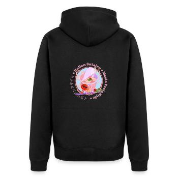 Japon Italie Nouilles Kawaii - Veste à capuche bio Premium Unisexe - noir - Dos - Nico (187cm)