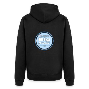 big brother blue - Unisex Premium Organic Zip Hoodie - black - Back - Nico (187cm)