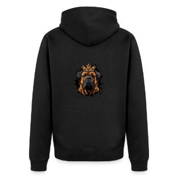 hund boxer - Unisex Premium Bio Zip Hoodie - Schwarz - Hinten - Nico (187cm)