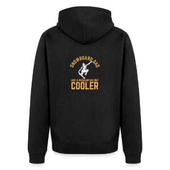Snowboard Papa Snowboard Dad - Unisex Premium Organic Zip Hoodie - black - Back - Nico (187cm)