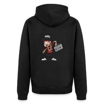 PUNK MAN - Unisex Premium Organic Zip Hoodie - black - Back - Nico (187cm)