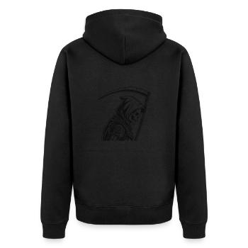 FUTURISTIC GRIM REAPER - Unisex Premium Organic Zip Hoodie - black - Back - Nico (187cm)