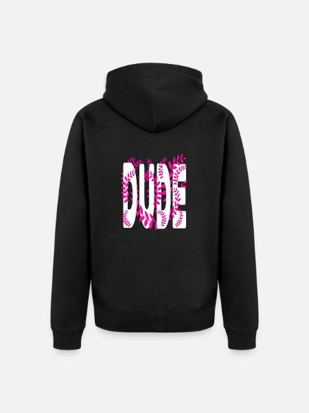 Hawaii style text Dude - Unisex Premium Organic Zip Hoodie - black