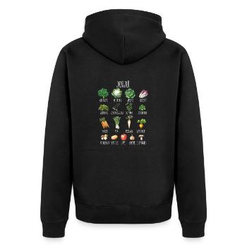 Januar Saisonales Gemüse und Obst Collage - Unisex Premium Bio Zip Hoodie - Schwarz - Hinten - Nico (187cm)