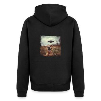 Drôle de chien Selfie Ufo Meme Gift - Veste à capuche bio Premium Unisexe - noir - Dos - Nico (187cm)