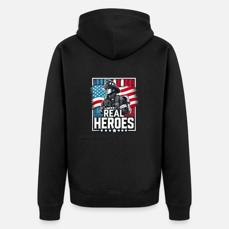 LAUFFEUER - Unisex Premium Bio Zip Hoodie - Schwarz