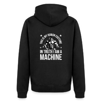 C’est mon costume humain, je suis une machine Cadeau - Veste à capuche bio Premium Unisexe - noir - Dos - Nico (187cm)