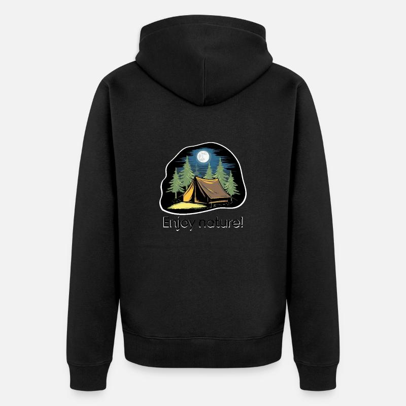 TENTES DANS LES BOIS - Veste à capuche bio Premium Unisexe - noir
