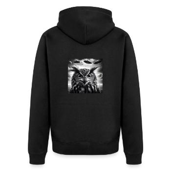 hibou drôle Selfie graphique avec des OVNI Extraterrestres étranges Sc - Veste à capuche bio Premium Unisexe - noir - Dos - Nico (187cm)