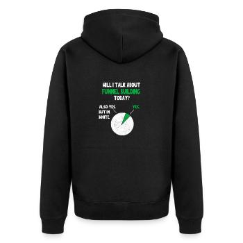 Sales Funnels Internet Affiliate Marketing Funny Q - Unisex Premium Organic Zip Hoodie - black - Back - Nico (187cm)