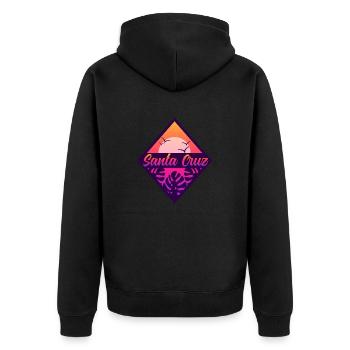 Santa Cruz Sunset Palmiers, Soleil Idée Cadeau - Veste à capuche bio Premium Unisexe - noir - Dos - Nico (187cm)