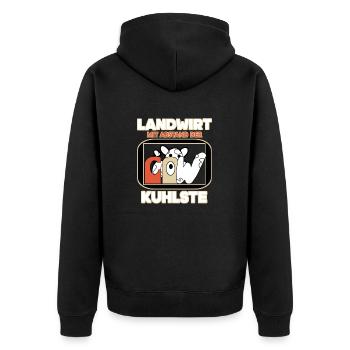 La vache fermière la plus cool - Veste à capuche bio Premium Unisexe - noir - Dos - Nico (187cm)