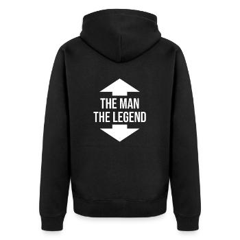 The Man the Legend funny design funny - Unisex Premium Organic Zip Hoodie - black - Back - Nico (187cm)