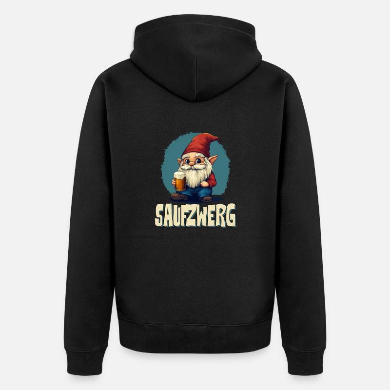 Saufzwerg - Carnaval drôle Carnaval - Veste à capuche bio Premium Unisexe - noir
