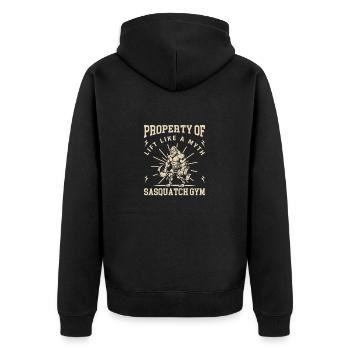 Propriété de Sasquatch Gym - Veste à capuche bio Premium Unisexe - noir - Dos - Nico (187cm)