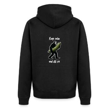 Restez calme et continuez à aller à l’aneth. Cornichon Aneth Bigfoot Sasquat - Veste à capuche bio Premium Unisexe - noir - Dos - Nico (187cm)