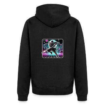 Ninja Samurai Anime Gamer Sci-Fi Futuristic manga - Unisex Premium Organic Zip Hoodie - black - Back - Nico (187cm)