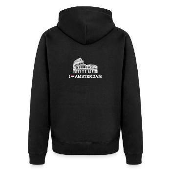 I Love Colosseum Amsterdam Cooler Liebhaber der Niederlande - Unisex Premium Bio Zip Hoodie - Schwarz - Hinten - Nico (187cm)