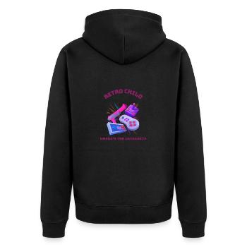 Retro child - Où est Internet ? - Veste à capuche bio Premium Unisexe - noir - Dos - Nico (187cm)