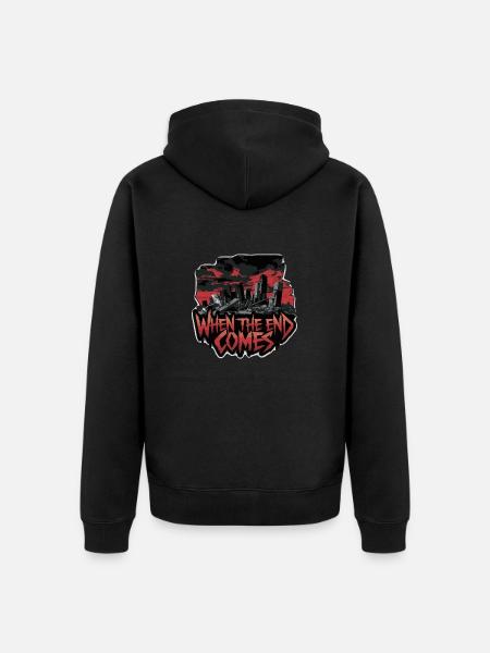 ALS HET EINDE KOMT - Uniseks Premium bio ziphoodie - zwart