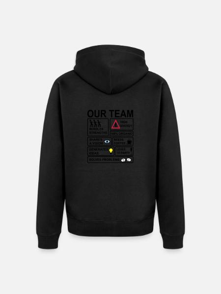 Équipe - Veste à capuche bio Premium Unisexe - noir