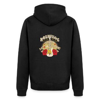 Valentinstag in Nashville Musik - Unisex Premium Bio Zip Hoodie - Schwarz - Hinten - Nico (187cm)