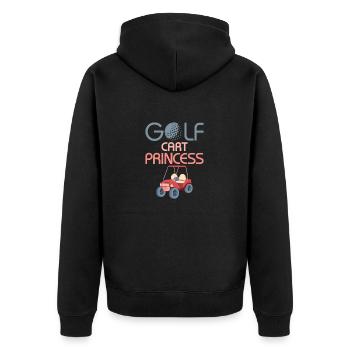 Golf Cart Princess Woman Girl Golfer - Unisex Premium Bio Zip Hoodie - Schwarz - Hinten - Nico (187cm)