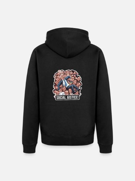 SOCIAL JUSTICE - Unisex Premium Organic Zip Hoodie - black