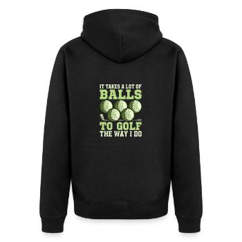 Il faut beaucoup de balles pour jouer au golf comme je le fais - Veste à capuche bio Premium Unisexe - noir - Dos - Nico (187cm)
