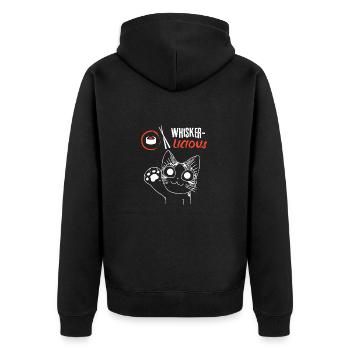 Whiskerlicious Bites – Sushi for Cat Lovers - Unisex Premium Organic Zip Hoodie - black - Back - Nico (187cm)