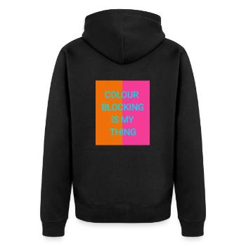 Mélange de couleurs - Veste à capuche bio Premium Unisexe - noir - Dos - Nico (187cm)