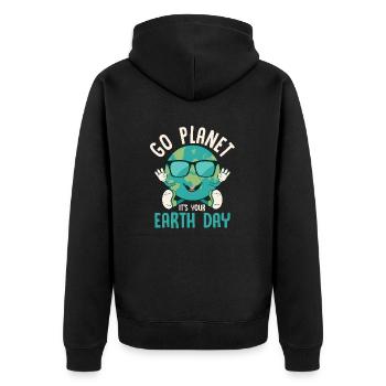 Go Planet C’est votre Journée de la Terre Planète environnementale - Veste à capuche bio Premium Unisexe - noir - Dos - Nico (187cm)