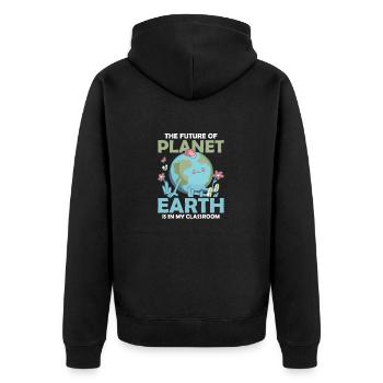 L’avenir de la planète Terre Enseignant Jour de la Terre - Veste à capuche bio Premium Unisexe - noir - Dos - Nico (187cm)