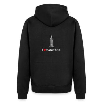 J’aime Bangkok Coeur Drapeau État Thaïlande Lover Jeu de mots - Veste à capuche bio Premium Unisexe - noir - Dos - Nico (187cm)