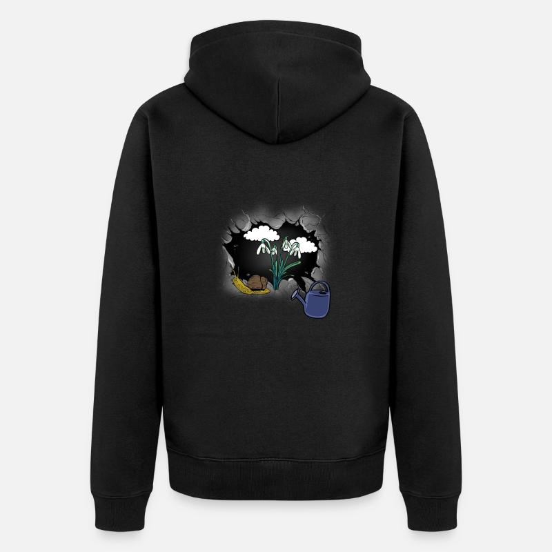 perce-neige fleur escargot escargot - Veste à capuche bio Premium Unisexe - noir