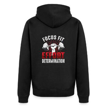 Concentration et détermination Forme physique Motivation - Veste à capuche bio Premium Unisexe - noir - Dos - Nico (187cm)