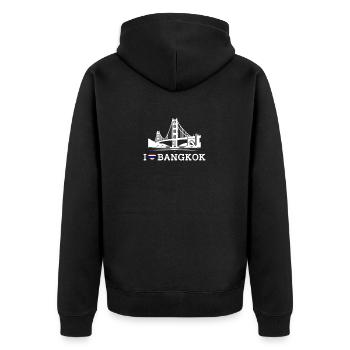 J’aime Bangkok Drapeau Golden Gate Bridge Thaïlande - Veste à capuche bio Premium Unisexe - noir - Dos - Nico (187cm)