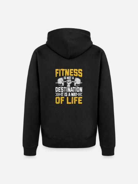 Fitness als Lebensstil - Unisex Premium Bio Zip Hoodie - Schwarz