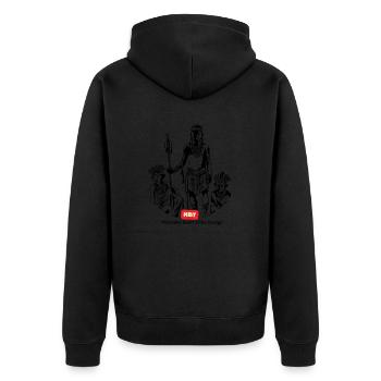 HBT 74 - Unisex Premium Organic Zip Hoodie - black - Back - Nico (187cm)