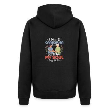Je suis un aidant naturel parce que c’est ce dont mon âme s’occupe - Veste à capuche bio Premium Unisexe - noir - Dos - Nico (187cm)